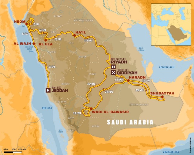 Представиха маршрута на рали "Дакар 2020"