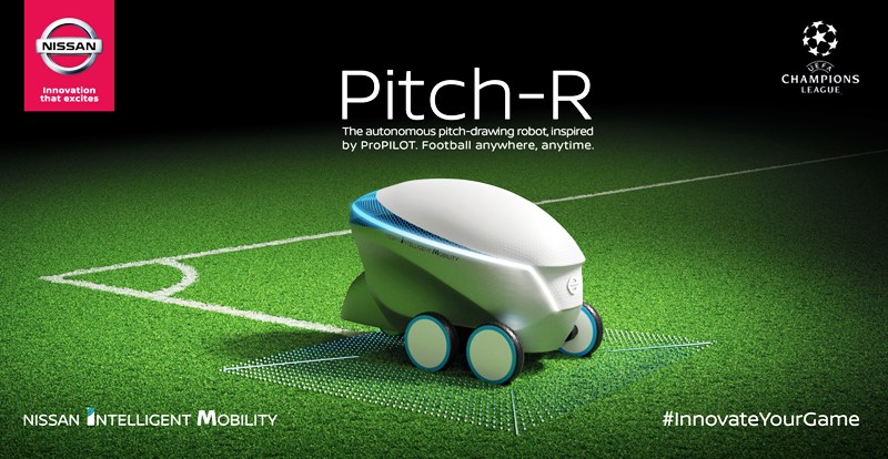 Nissan направи робот за разчертаване на футболен терен