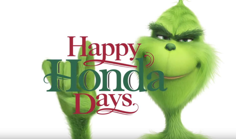 Хонда и Гринч обединяват сили за Коледа (видео)