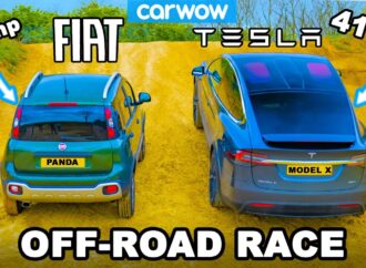 Tesla Model X срещу Fiat Panda Cross на офроуд – (не)очакван победител (видео)